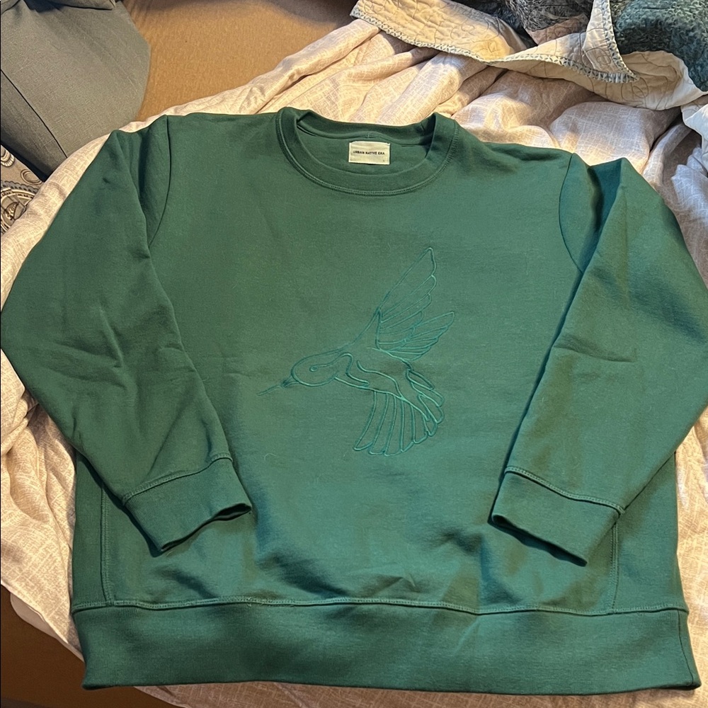 Green Hummingbird Embroidered Women’s Sweater